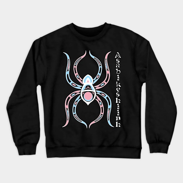 Asabikeshiinh (spider) Transgender Pride Crewneck Sweatshirt by KendraHowland.Art.Scroll